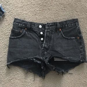 Levi's Black Acid Wash Shorts